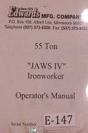 Edwards-Edwards Operators Instruction Parts 55 Ton Jaws IV Ironworker Shear Manual-55 Ton-Jaws IV-01